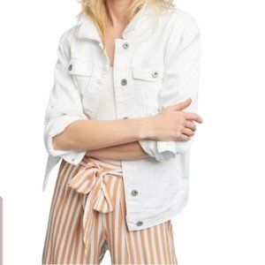 Pilcro White Eyelet Denim Jacket Size M